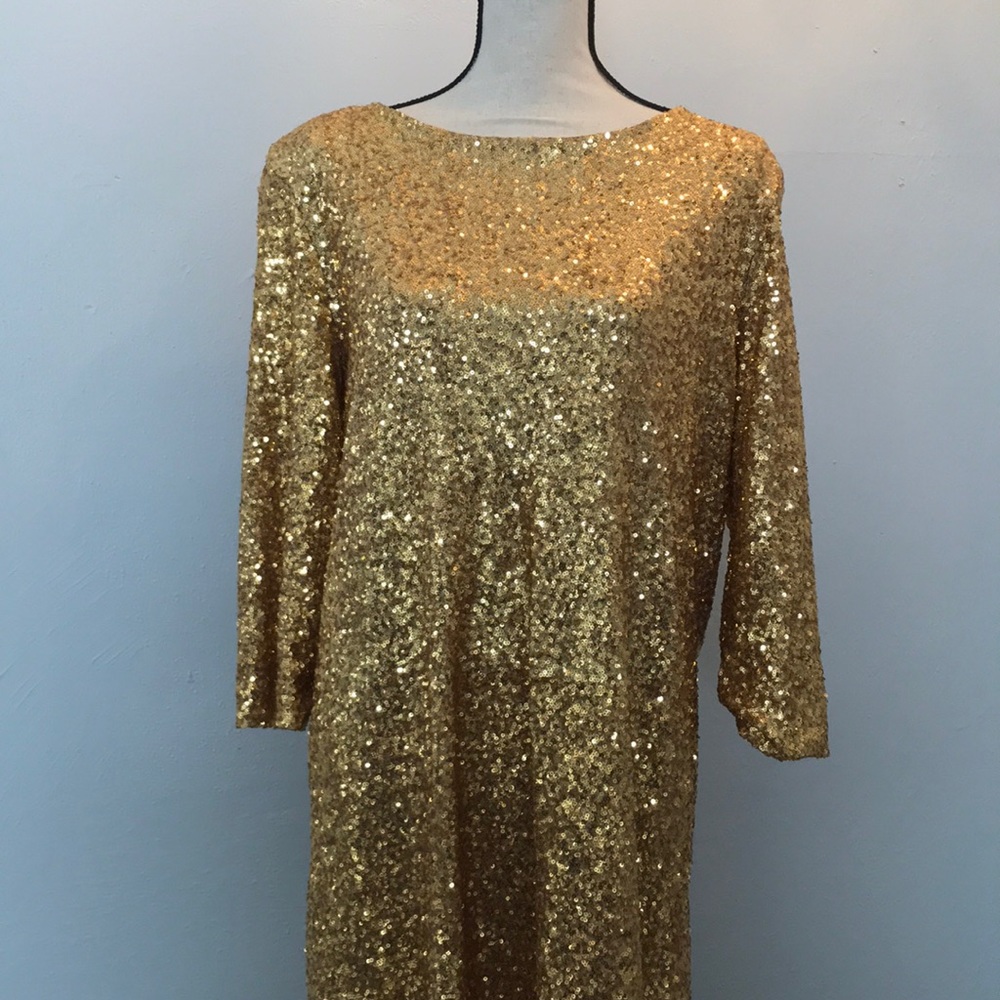 Gold sequin dress